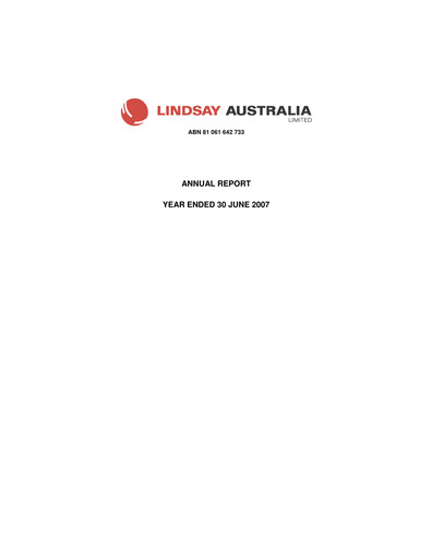 Thumbnail Lindsay Australia Annual Report 2007