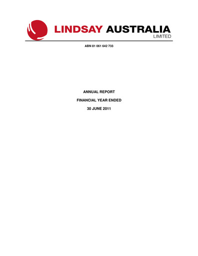 Thumbnail Lindsay Australia Annual Report 2011