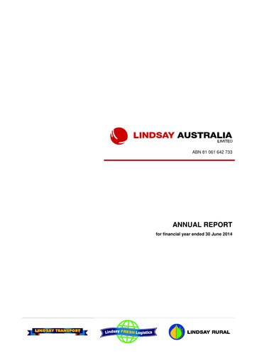 Thumbnail Lindsay Australia Annual Report 2014