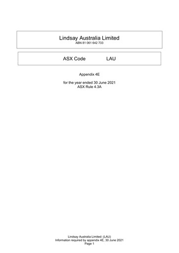 Thumbnail Lindsay Australia Annual Report 2021