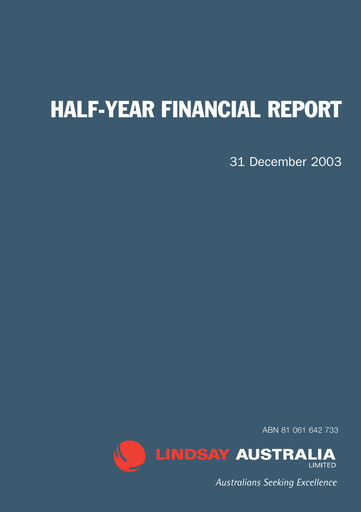 Thumbnail Lindsay Australia Financial Report 2004-h1