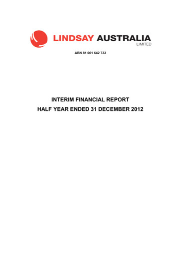 Thumbnail Lindsay Australia Financial Report 2013-h1