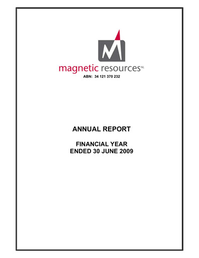Thumbnail Magnetic Resources NL Annual Report 2009