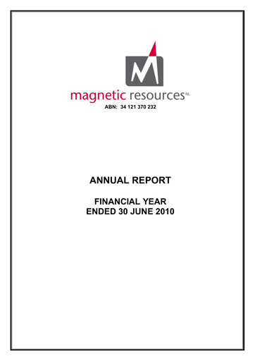 Thumbnail Magnetic Resources NL Annual Report 2010