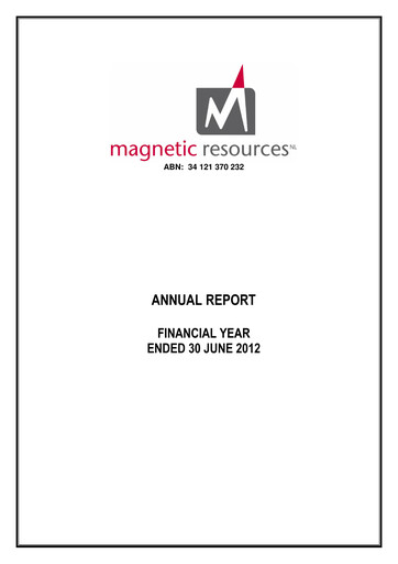 Thumbnail Magnetic Resources NL Annual Report 2012