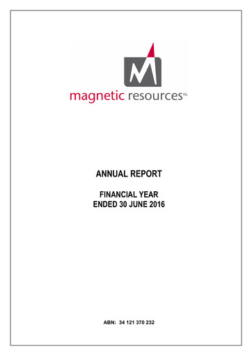 Thumbnail Magnetic Resources NL Annual Report 2016
