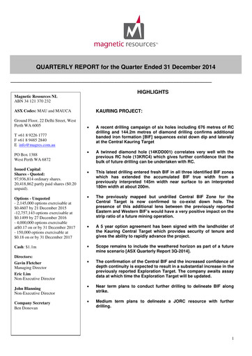 Thumbnail Magnetic Resources NL Quarterly Report 2014-q4