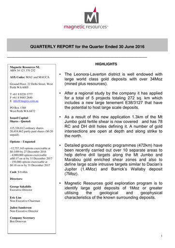 Miniature Magnetic Resources NL Rapport trimestriel 2016-q2