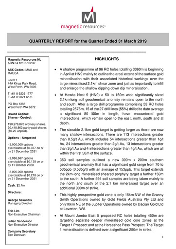 Miniature Magnetic Resources NL Rapport trimestriel 2019-q1