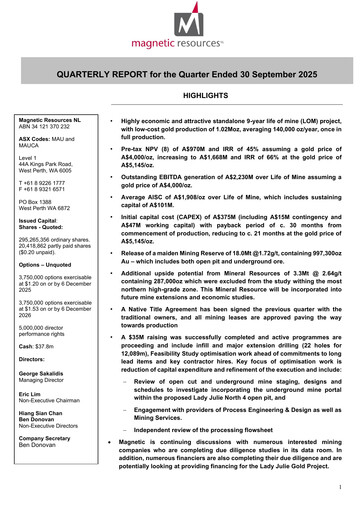 Miniature Magnetic Resources NL Rapport trimestriel 2025-q3