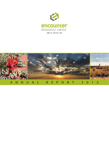 Thumbnail Encounter Resources Annual Report 2012