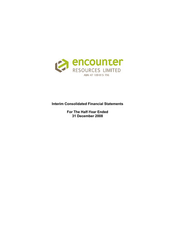 Thumbnail Encounter Resources Financial Statement 2009-h1