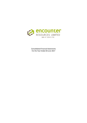 Thumbnail Encounter Resources Financial Statement 2017