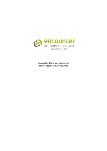 Thumbnail Encounter Resources Financial Statement 2021