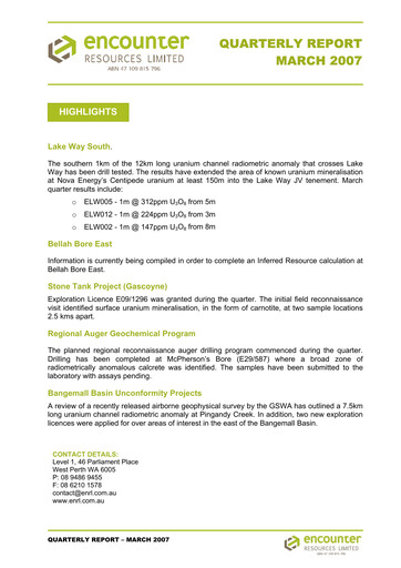 Thumbnail Encounter Resources Quarterly Report 2007-q1