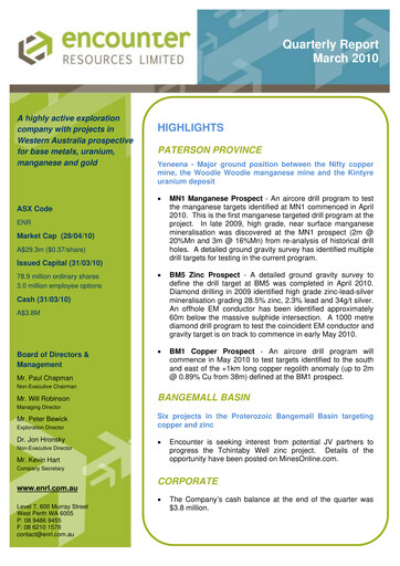 Thumbnail Encounter Resources Quarterly Report 2010-q1