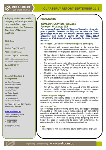 Thumbnail Encounter Resources Quarterly Report 2013-q3