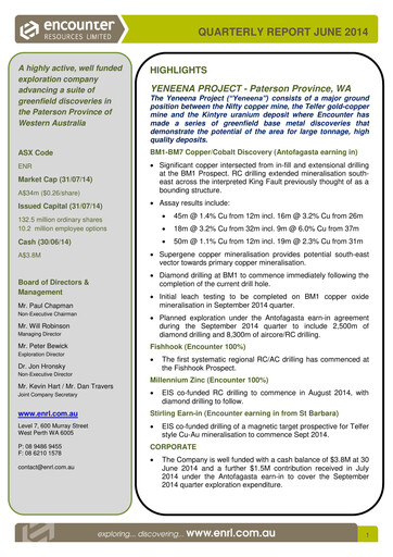 Thumbnail Encounter Resources Quarterly Report 2014-q2