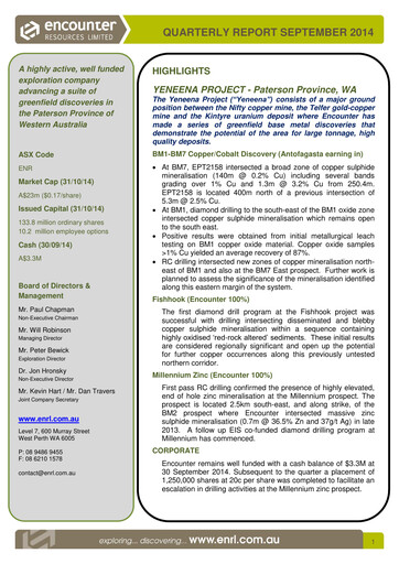 Thumbnail Encounter Resources Quarterly Report 2014-q3