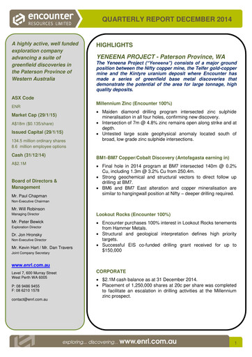 Thumbnail Encounter Resources Quarterly Report 2014-q4