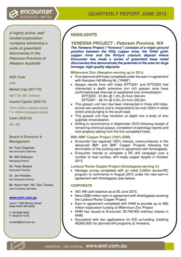 Thumbnail Encounter Resources Quarterly Report 2015-q2