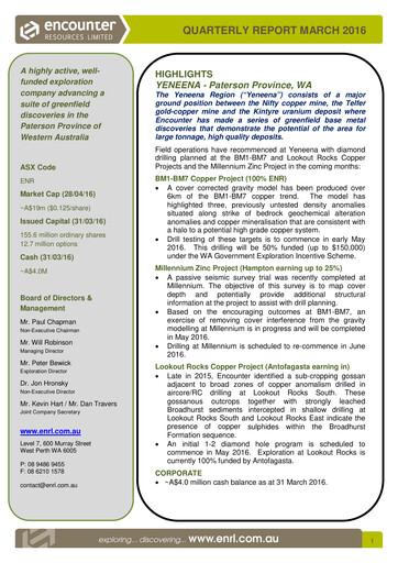 Thumbnail Encounter Resources Quarterly Report 2016-q1