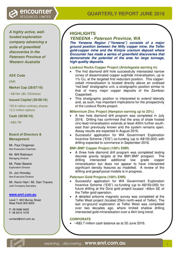 Thumbnail Encounter Resources Quarterly Report 2016-q2