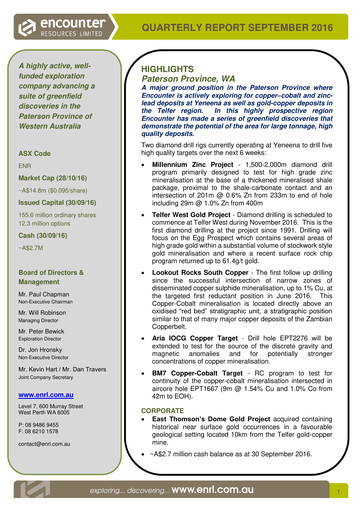 Thumbnail Encounter Resources Quarterly Report 2016-q3