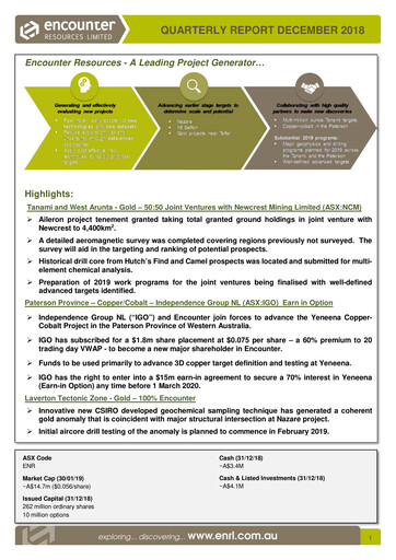 Thumbnail Encounter Resources Quarterly Report 2018-q4