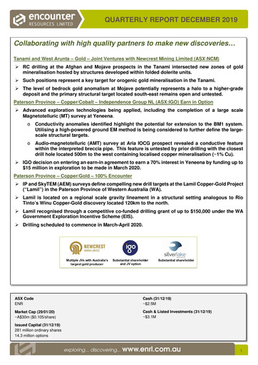 Thumbnail Encounter Resources Quarterly Report 2019-q4