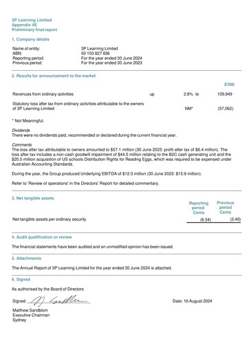 Thumbnail 3P Learning Financial Statement 2024