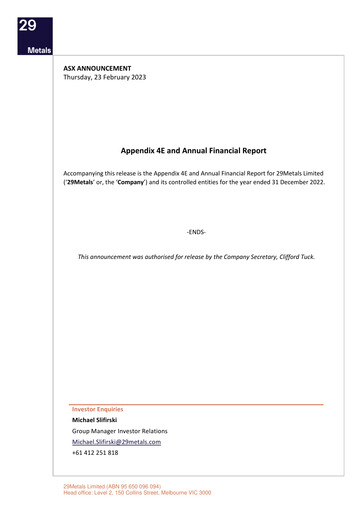 Thumbnail 29Metals Financial Report 2022