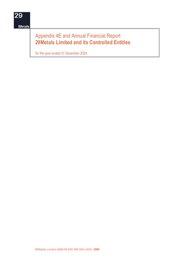 Thumbnail 29Metals Financial Report 2024