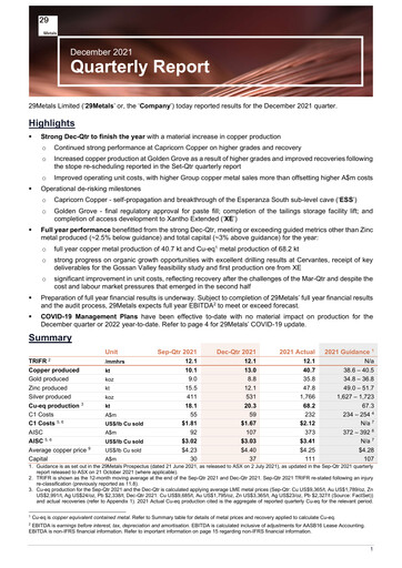 Thumbnail 29Metals Quarterly Report 2021-q4