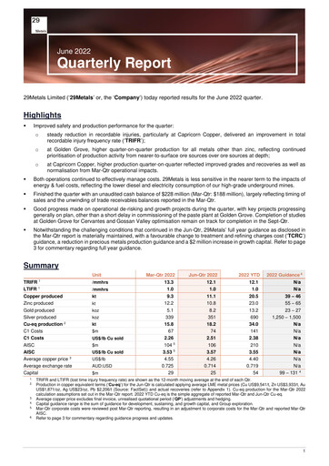 Thumbnail 29Metals Quarterly Report 2022-q2
