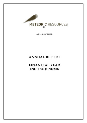 Thumbnail Meteoric Resources Annual Report 2007