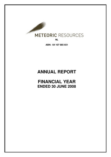 Thumbnail Meteoric Resources Annual Report 2008