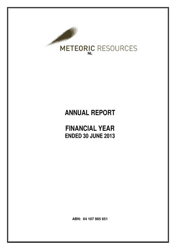 Thumbnail Meteoric Resources Annual Report 2013