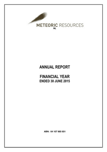 Thumbnail Meteoric Resources Annual Report 2015