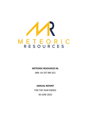 Thumbnail Meteoric Resources Annual Report 2022