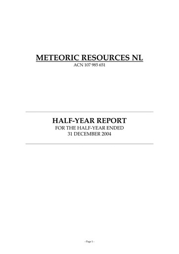 Thumbnail Meteoric Resources Half-year Report 2004