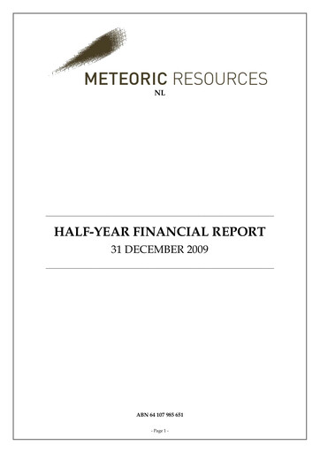 Thumbnail Meteoric Resources Half-year Report 2009