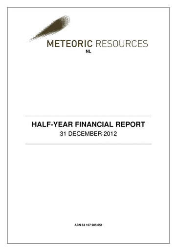 Thumbnail Meteoric Resources Half-year Report 2012
