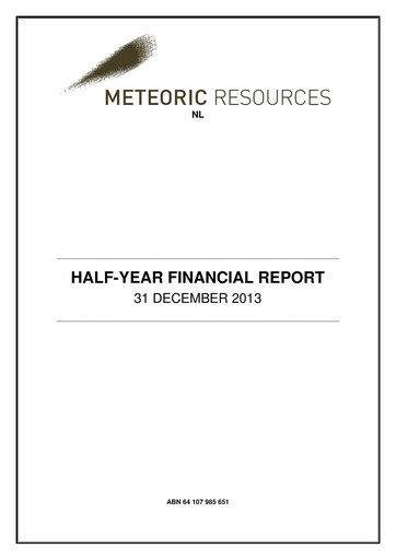 Thumbnail Meteoric Resources Half-year Report 2013