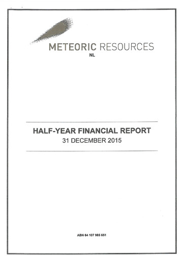 Thumbnail Meteoric Resources Half-year Report 2015