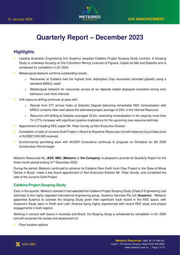 Thumbnail Meteoric Resources Quarterly Report 2023-q4