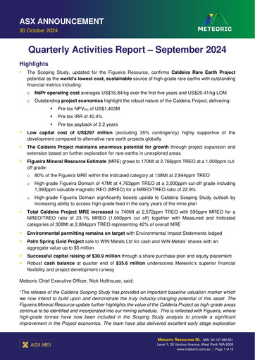 Thumbnail Meteoric Resources Quarterly Report 2024-q3