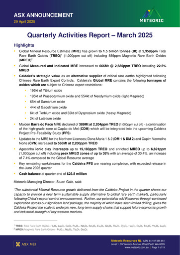 Thumbnail Meteoric Resources Quarterly Report 2025-q1