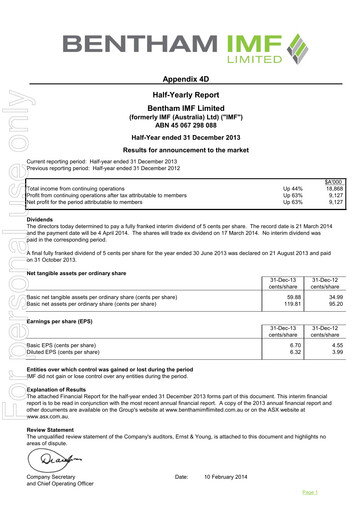 Miniature Omni Bridgeway Rapport financier 2014-h1