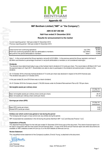 Miniature Omni Bridgeway Rapport financier 2017-h1